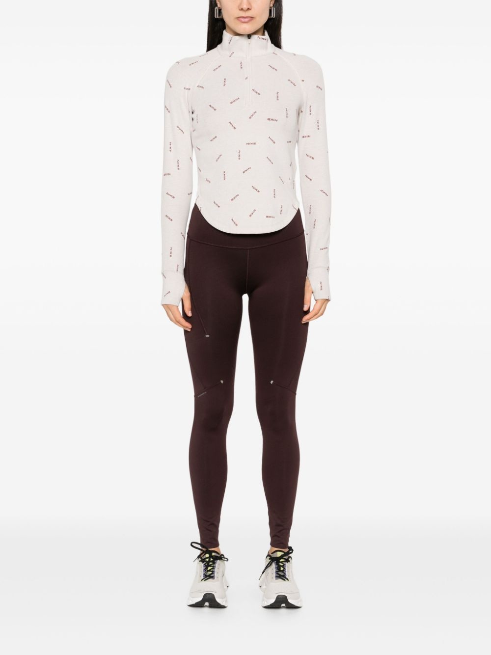 half-zip logo-print top - 2