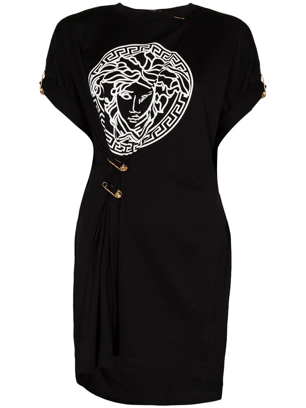 Medusa safety-pin detail T-shirt dress - 1