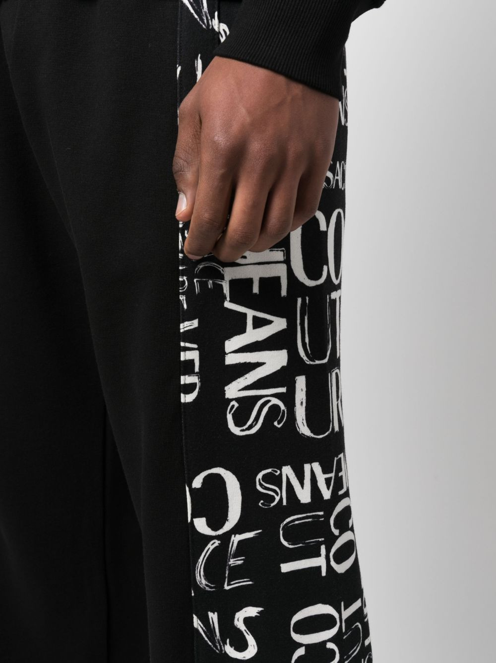 logo-print cotton track pant - 5