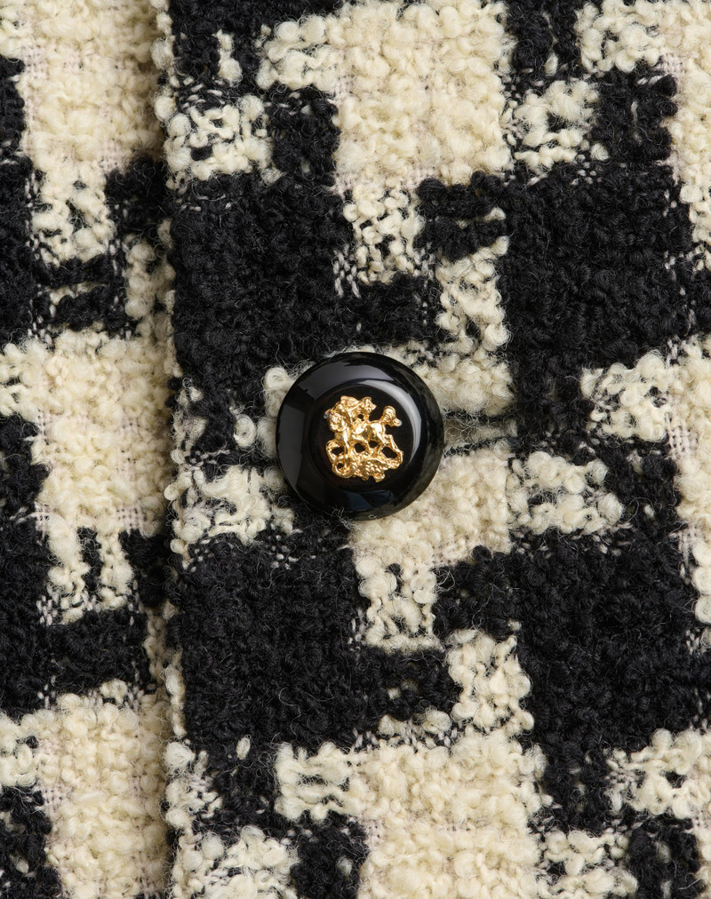 DOUBLE-BREASTED WOOL TRENCH COAT WITH PIED DE COQUE PATTERN 10