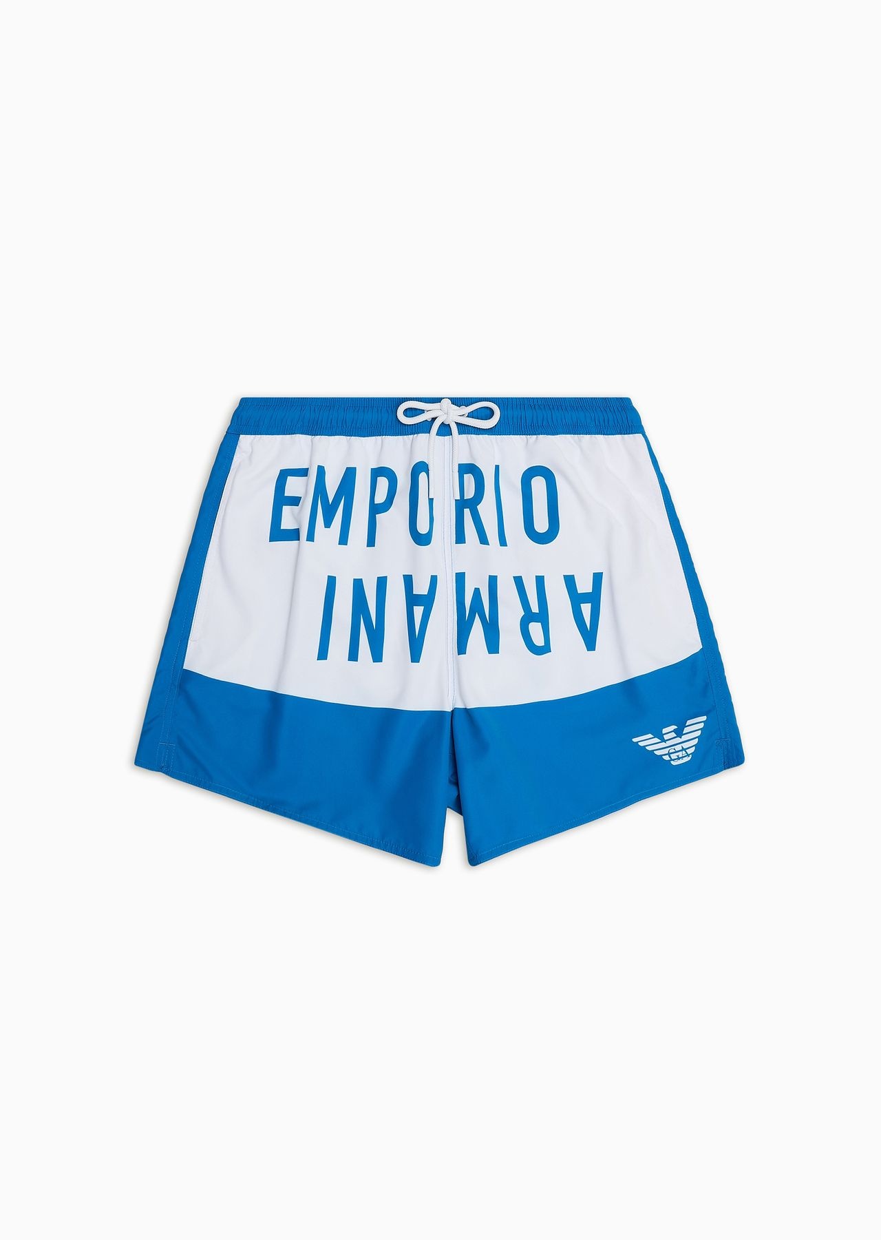 ASV recycled-fabric swim shorts with bold logo band - 1