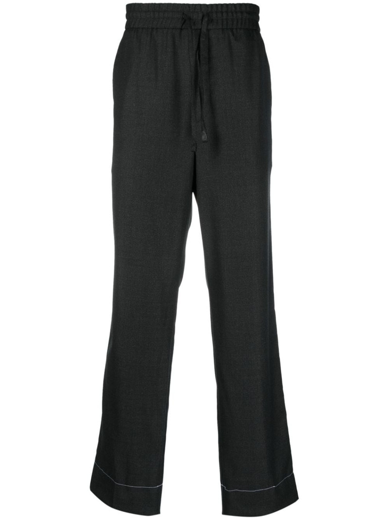 drawstring-waist wool trousers 1