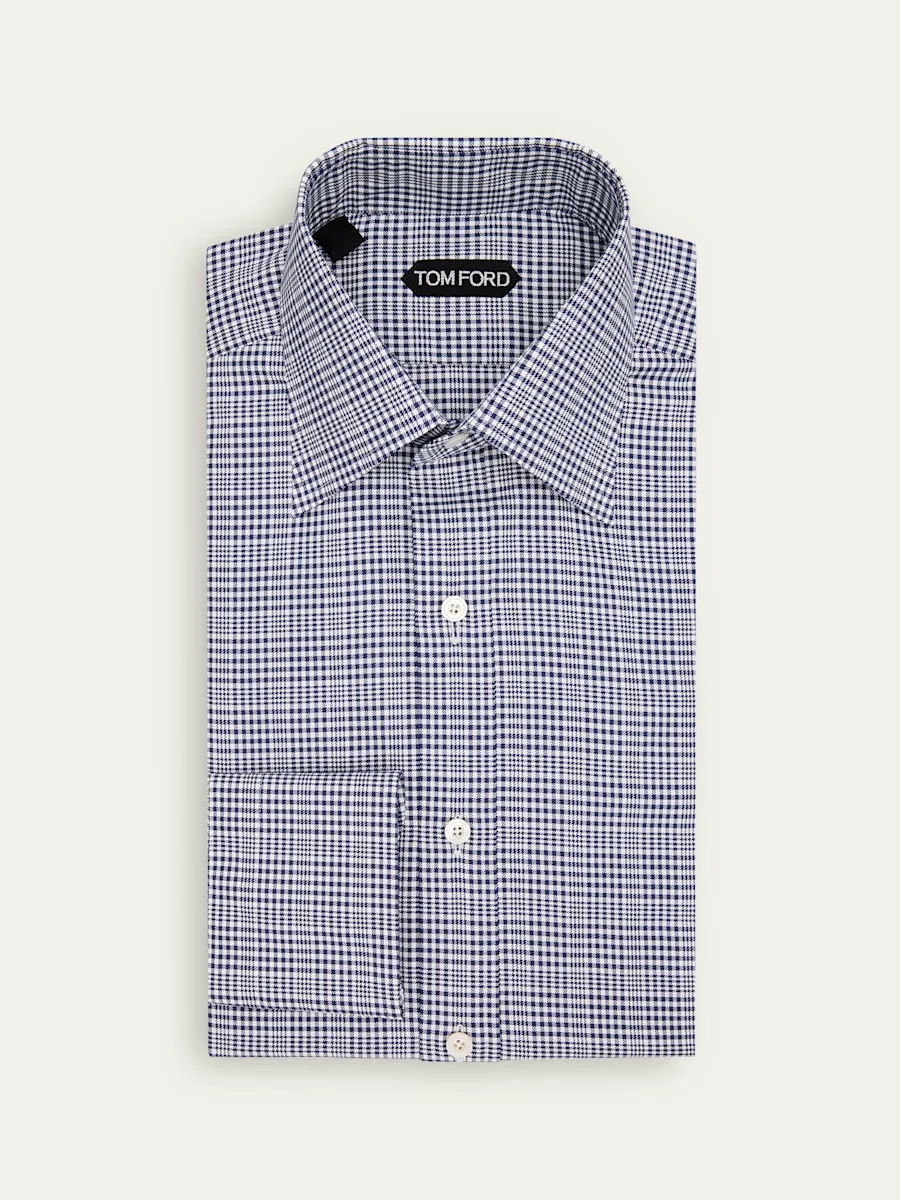 Men's Mutli-Check Cotton Dress Shirt - 1