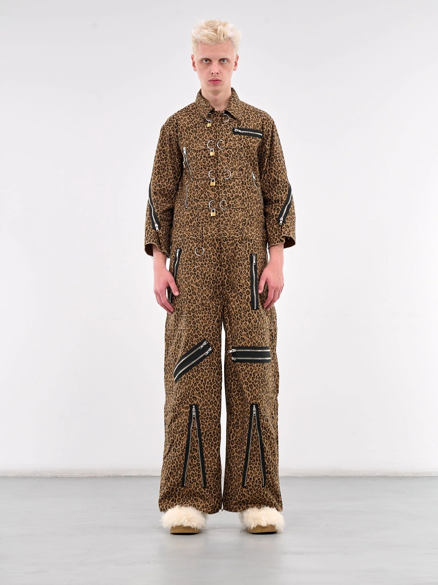 Leopard Lock Punk Jumpsuit - 1