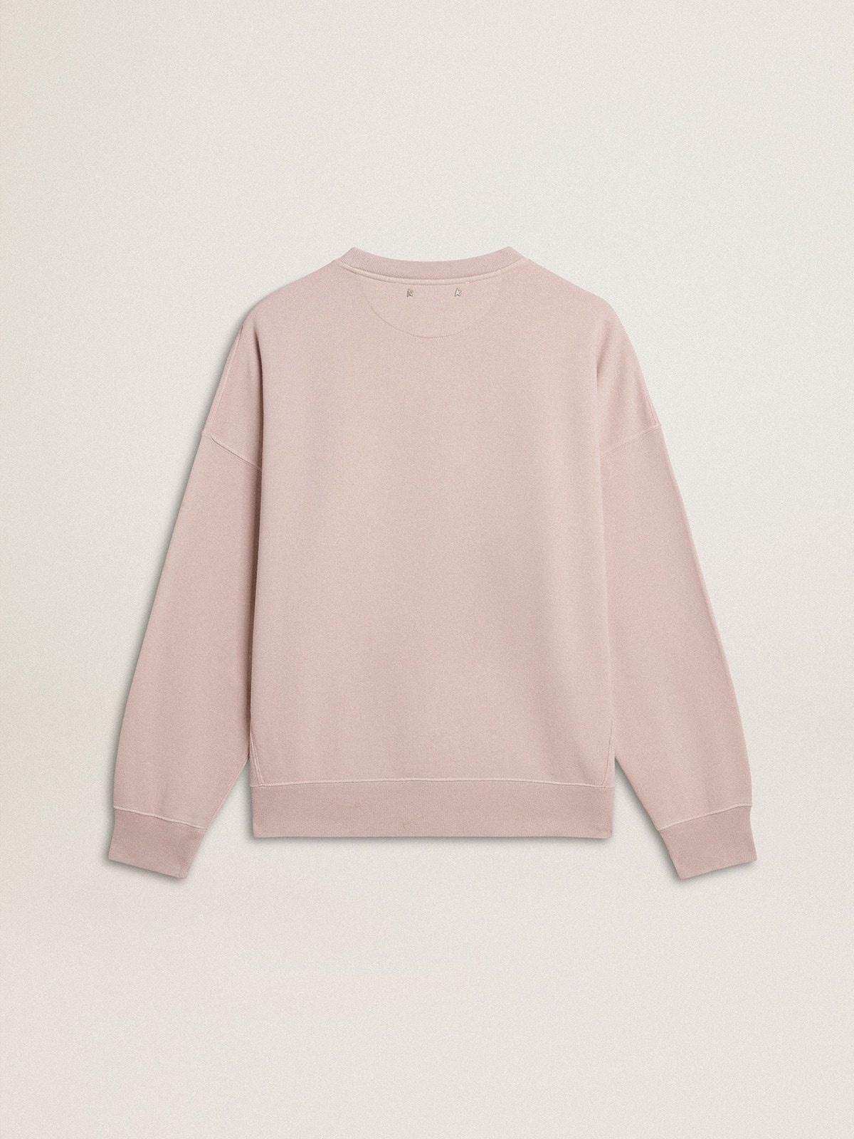 Old rose unisex round neck sweatshirt with green logo print - 6