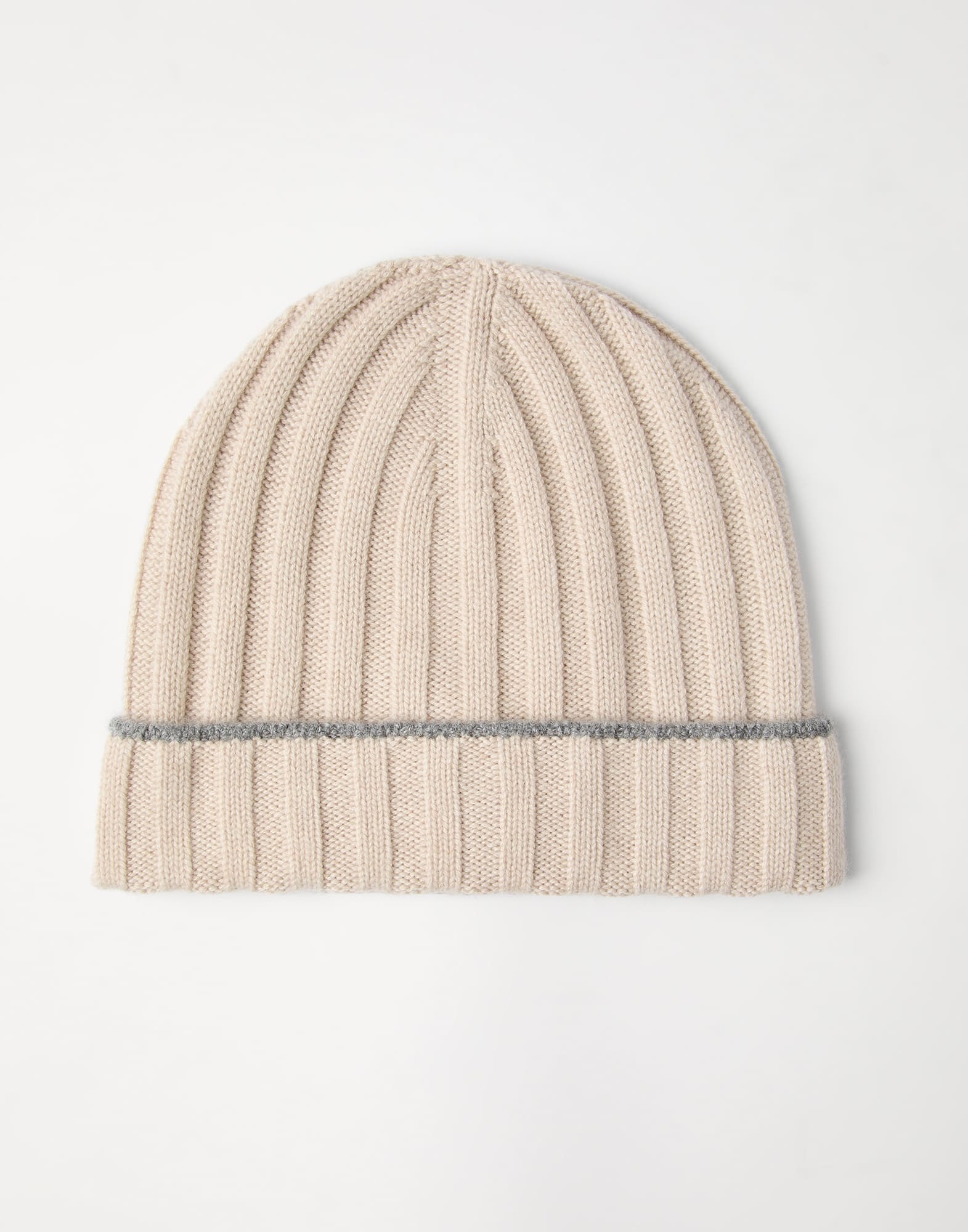 Cashmere rib knit beanie - 1