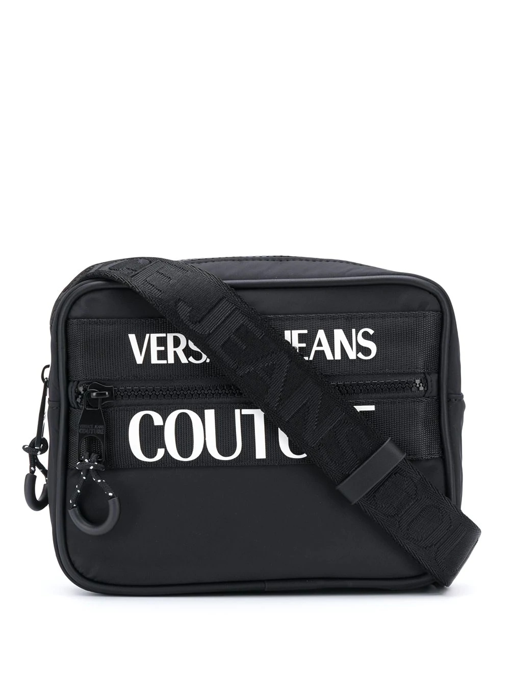 printed logo messenger bag - 1