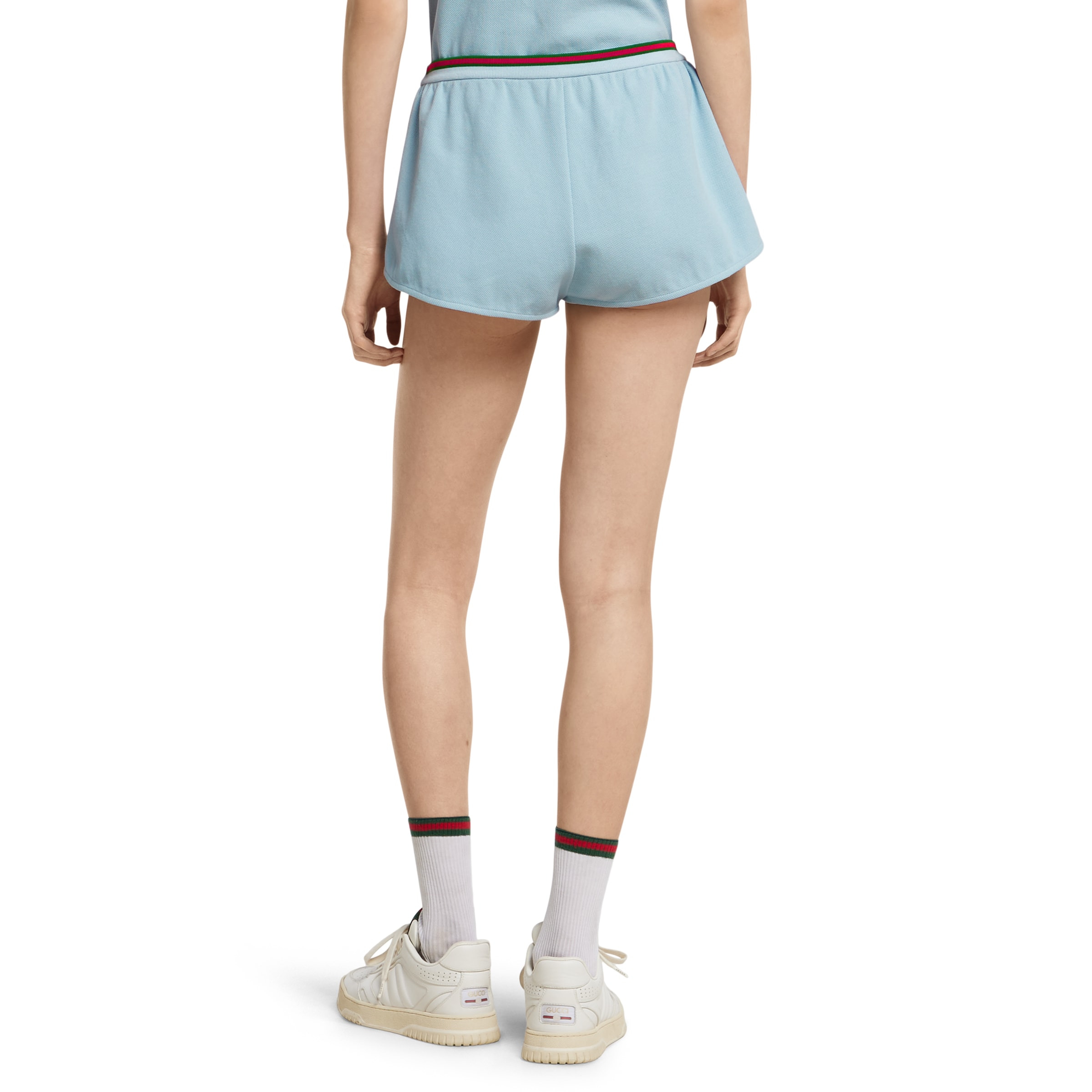 Cotton piquet shorts with Web - 4