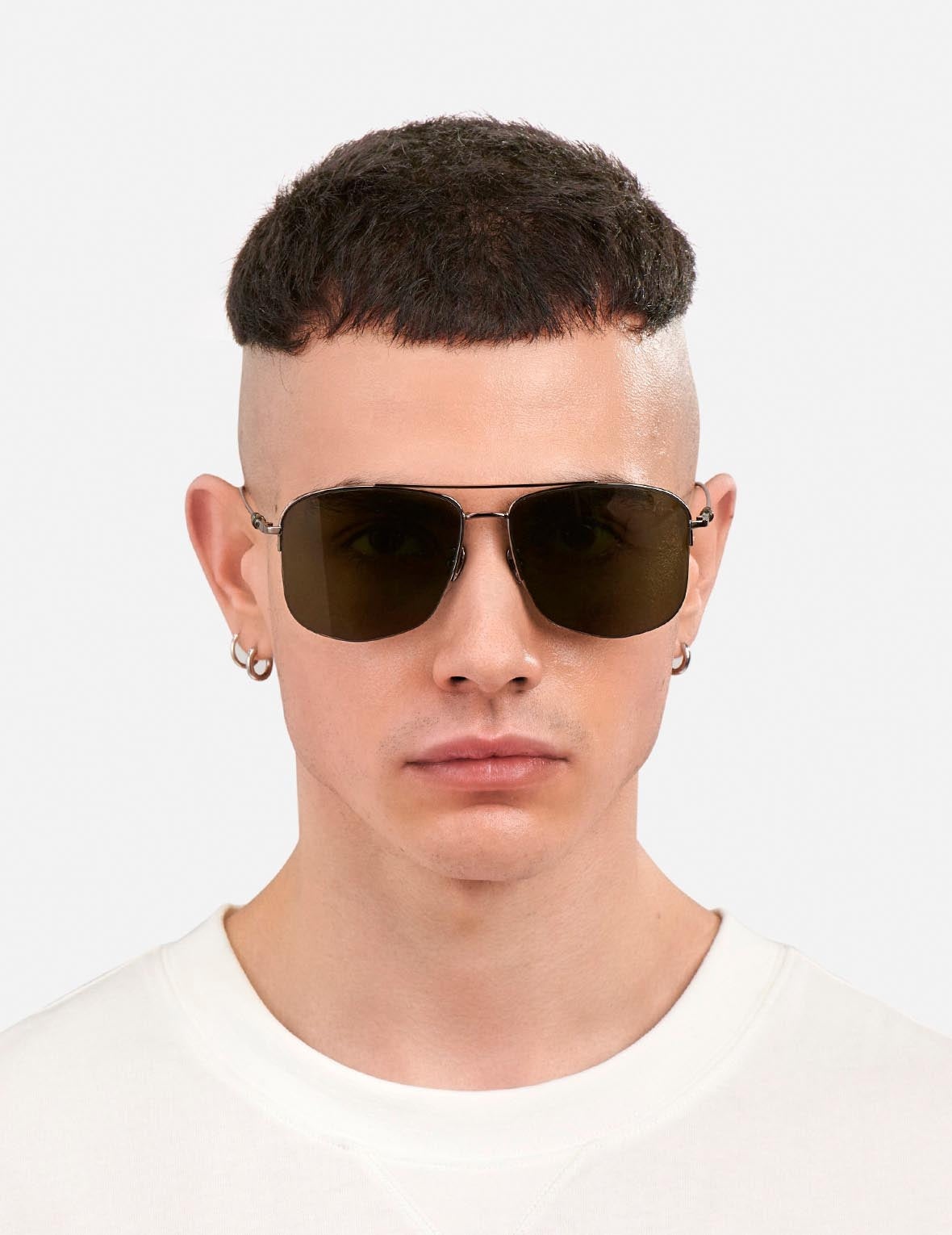 DOUBLE BRIDGE METAL AVIATOR SUNGLASSES - 4