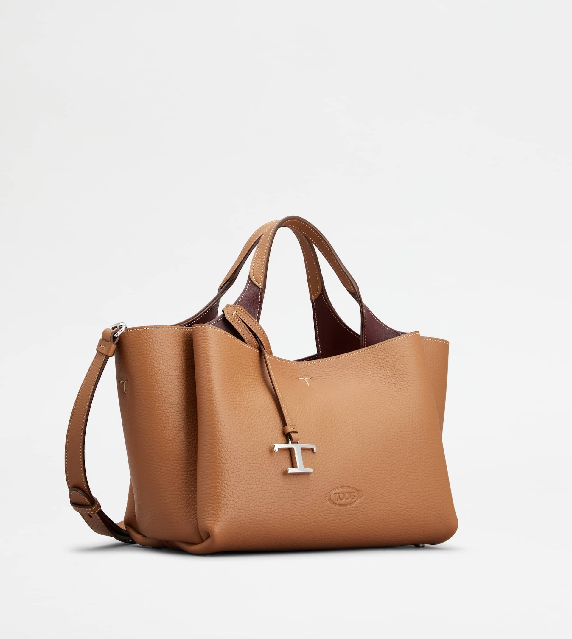 BAG IN LEATHER MINI - BROWN, BURGUNDY - 2