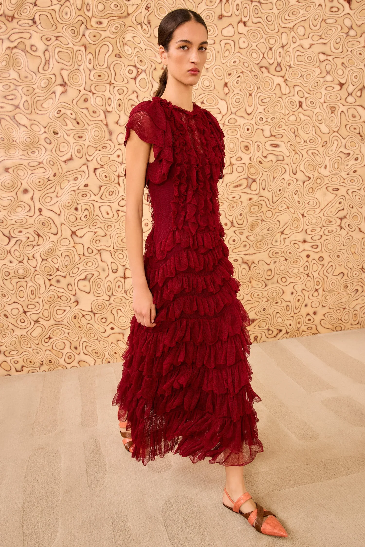 Ondine Ruffle Midi Dress - 1