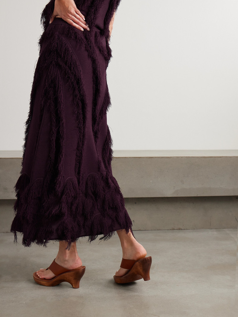 Astrid Fringed Stretch-knit Midi Skirt 3