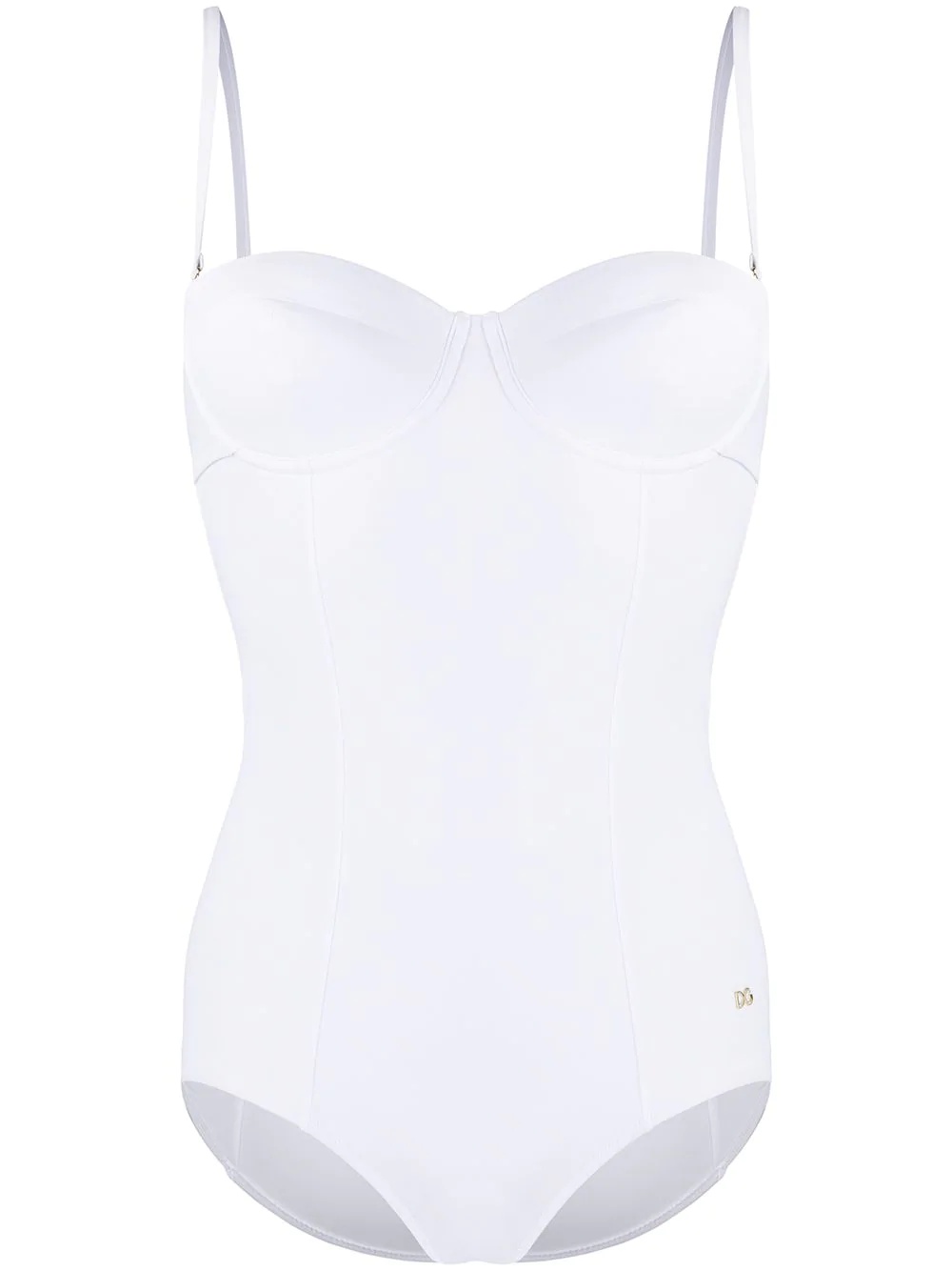 DG plaque bustier swimsuit - 1