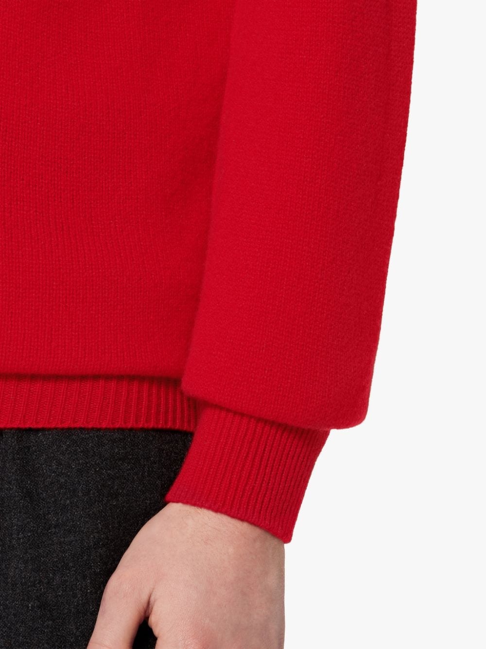 WOOLF RED WOOL & CASHMERE CREW NECK SWEATER - 6