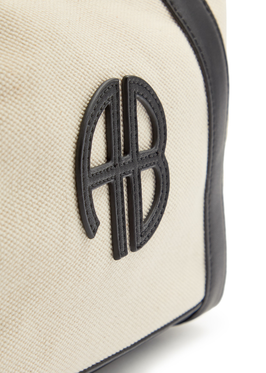Anine Bing Cara Small Canvas and Leather Tote - 3