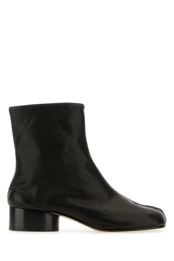 Black nappa leather Tabi ankle boots - 1