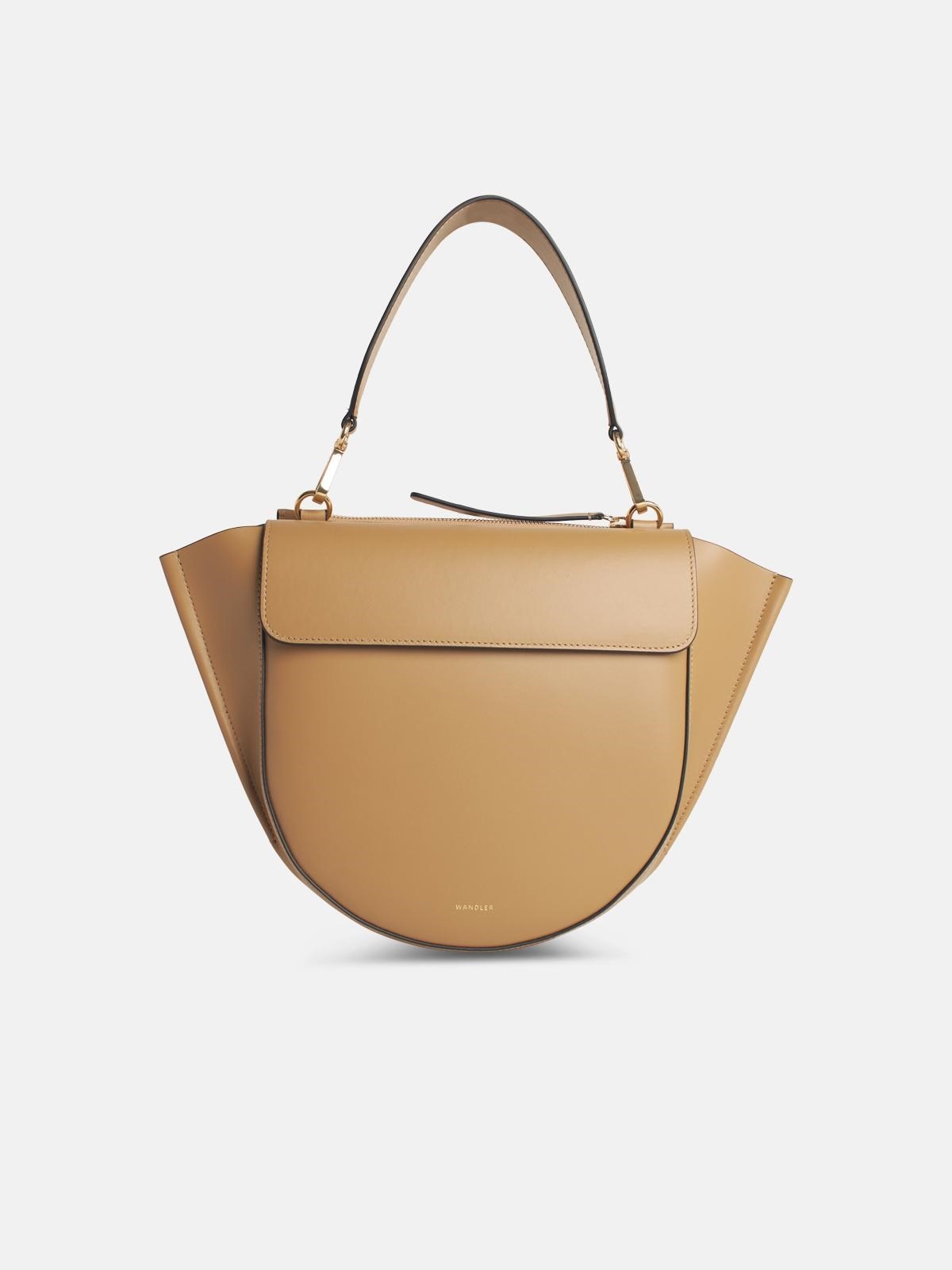 'HORTENSIA' BEIGE LEATHER BAG - 1