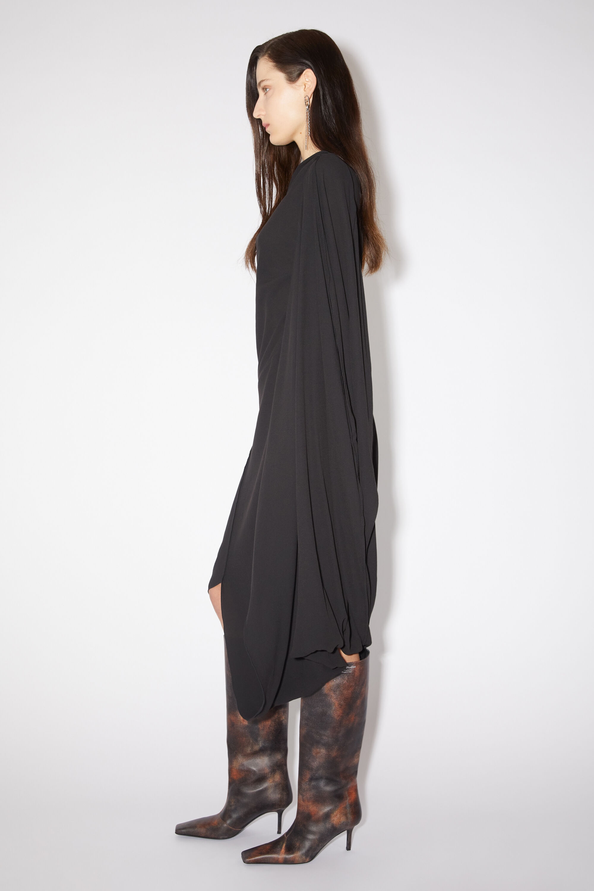 Draped dress - Black - 4