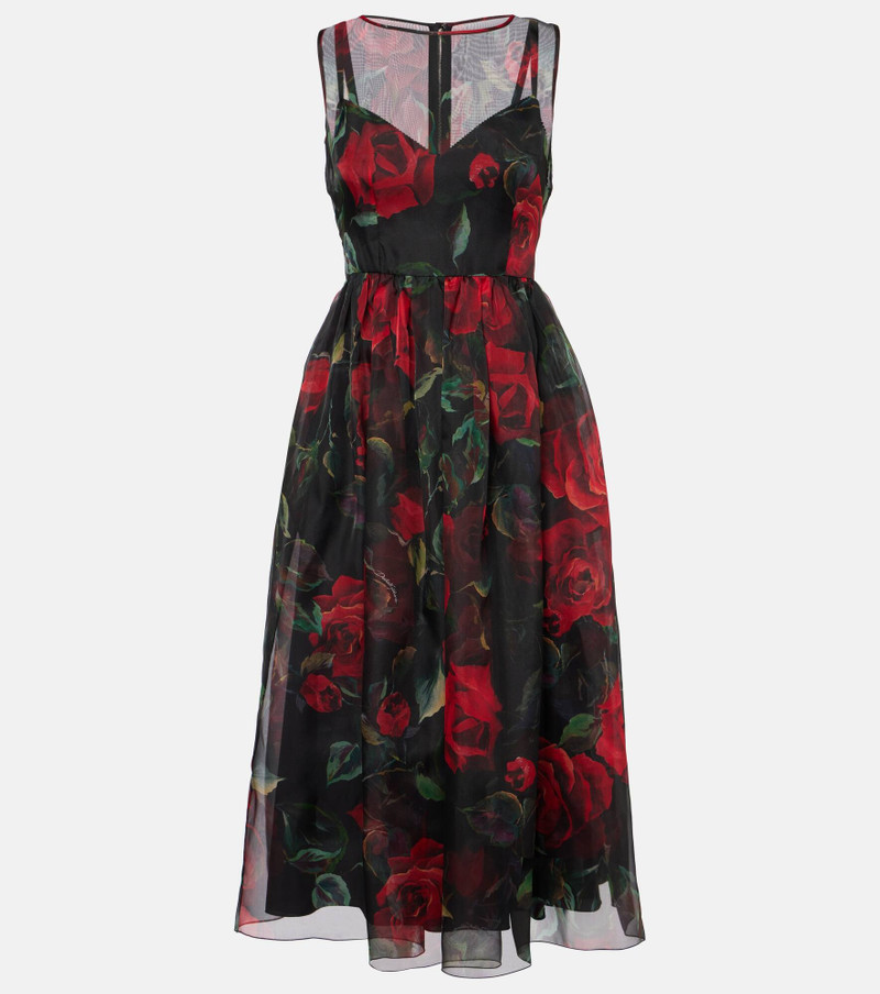 Floral silk cocktail dress - 1