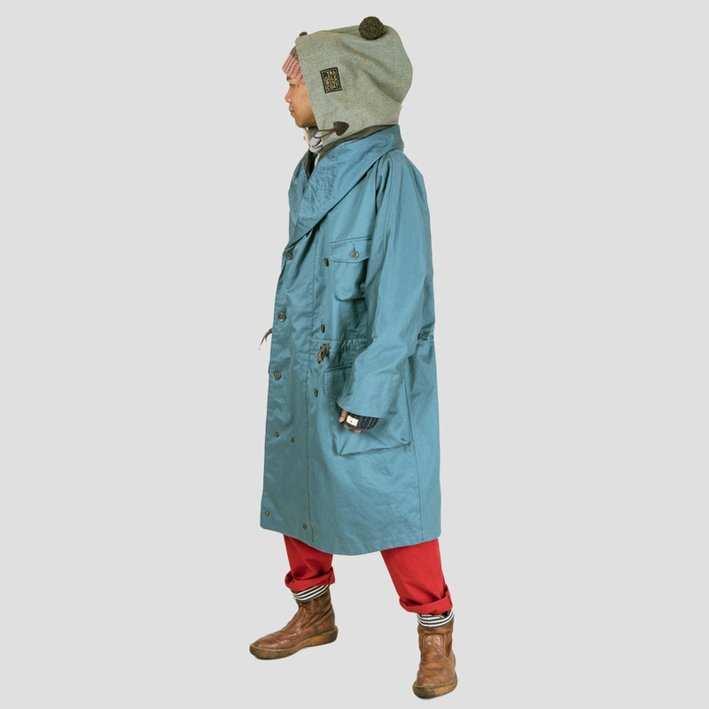 Kapital VENTILE TRAGGLE TALL RING COAT - SAX outlook