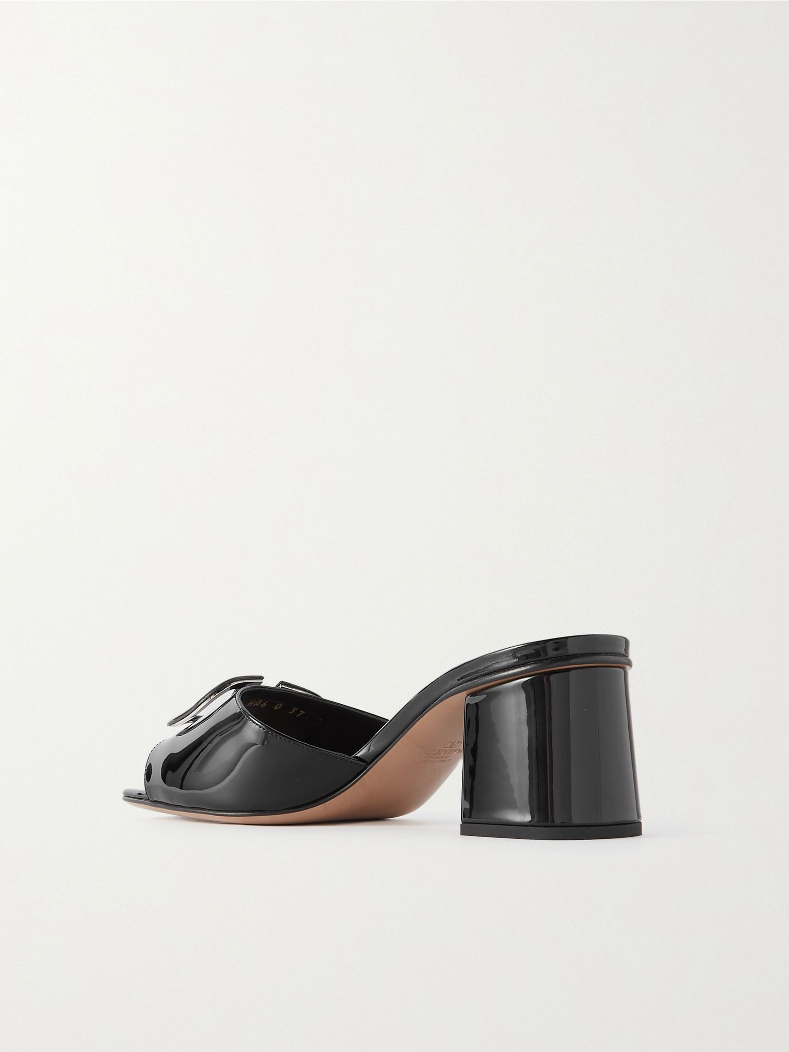 VLOGO embellished patent-leather mules Black - 3