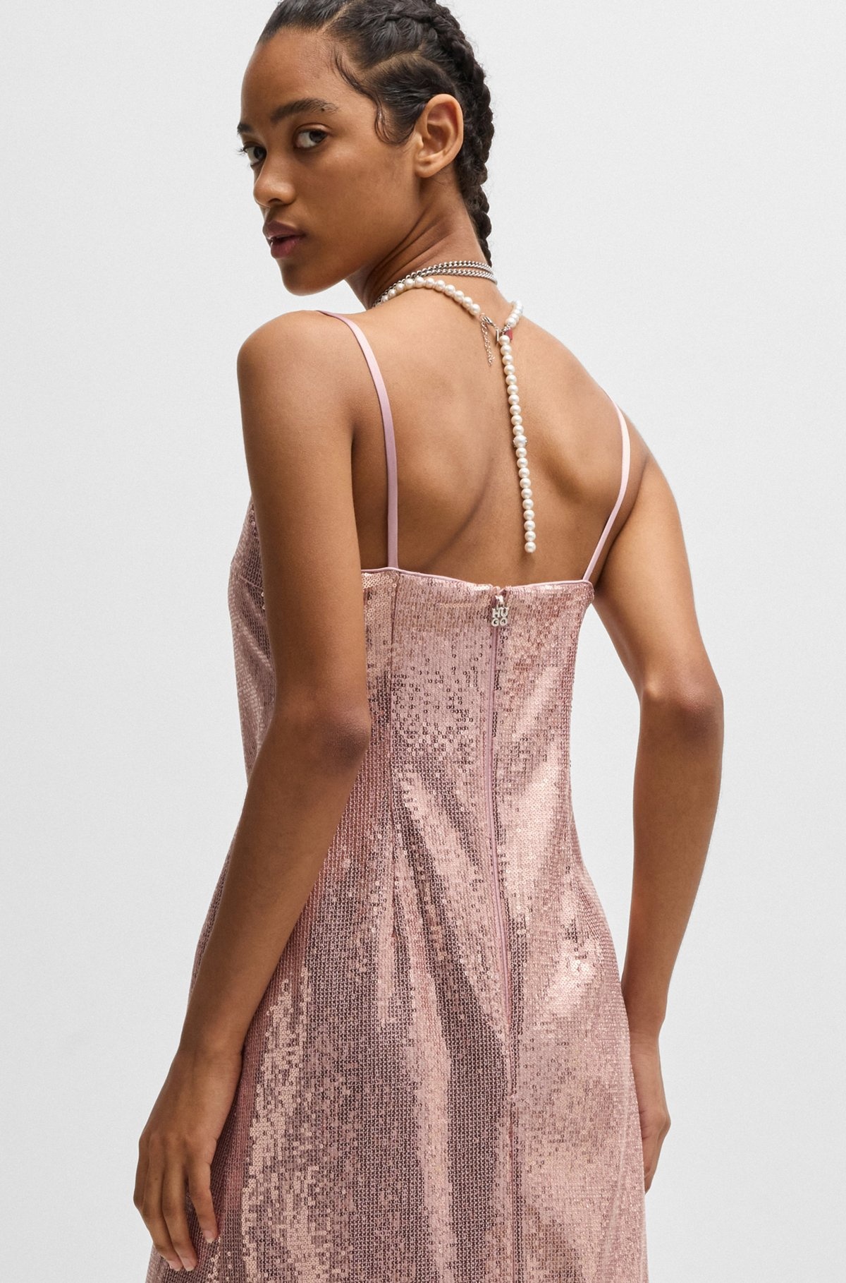 STRAPPY DRESS WITH ALL-OVER SEQUIN EMBELLISHMENTS - 6