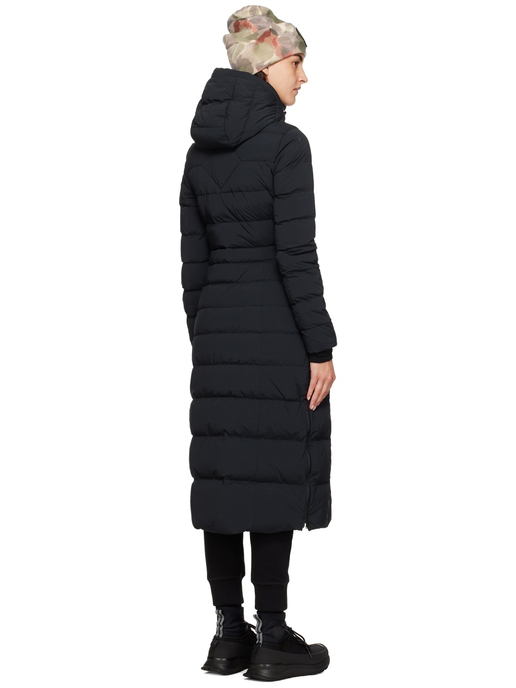 Black 'Black Label' Claire Long Down Coat - 3