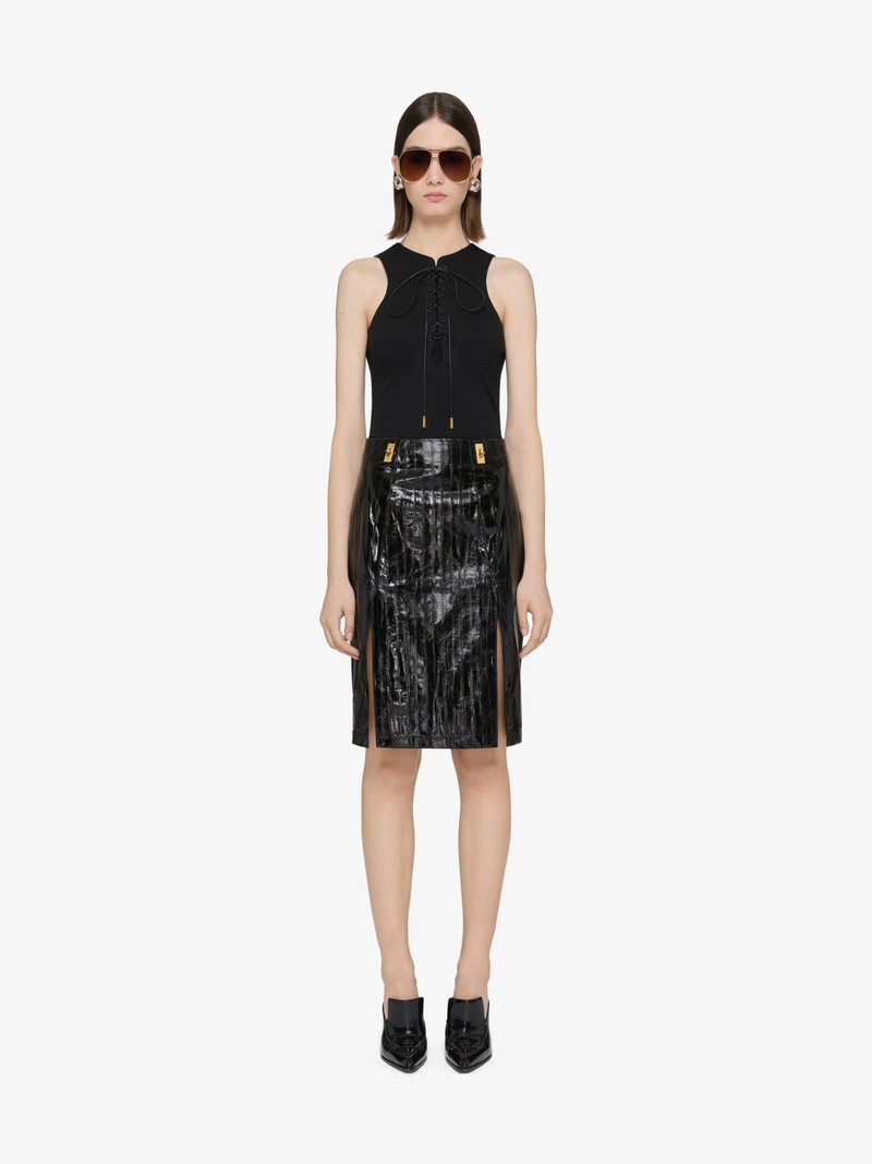 Givenchy SLIM FIT TANK TOP IN COTTON WITH LACES AND 4G DETAIL outlook