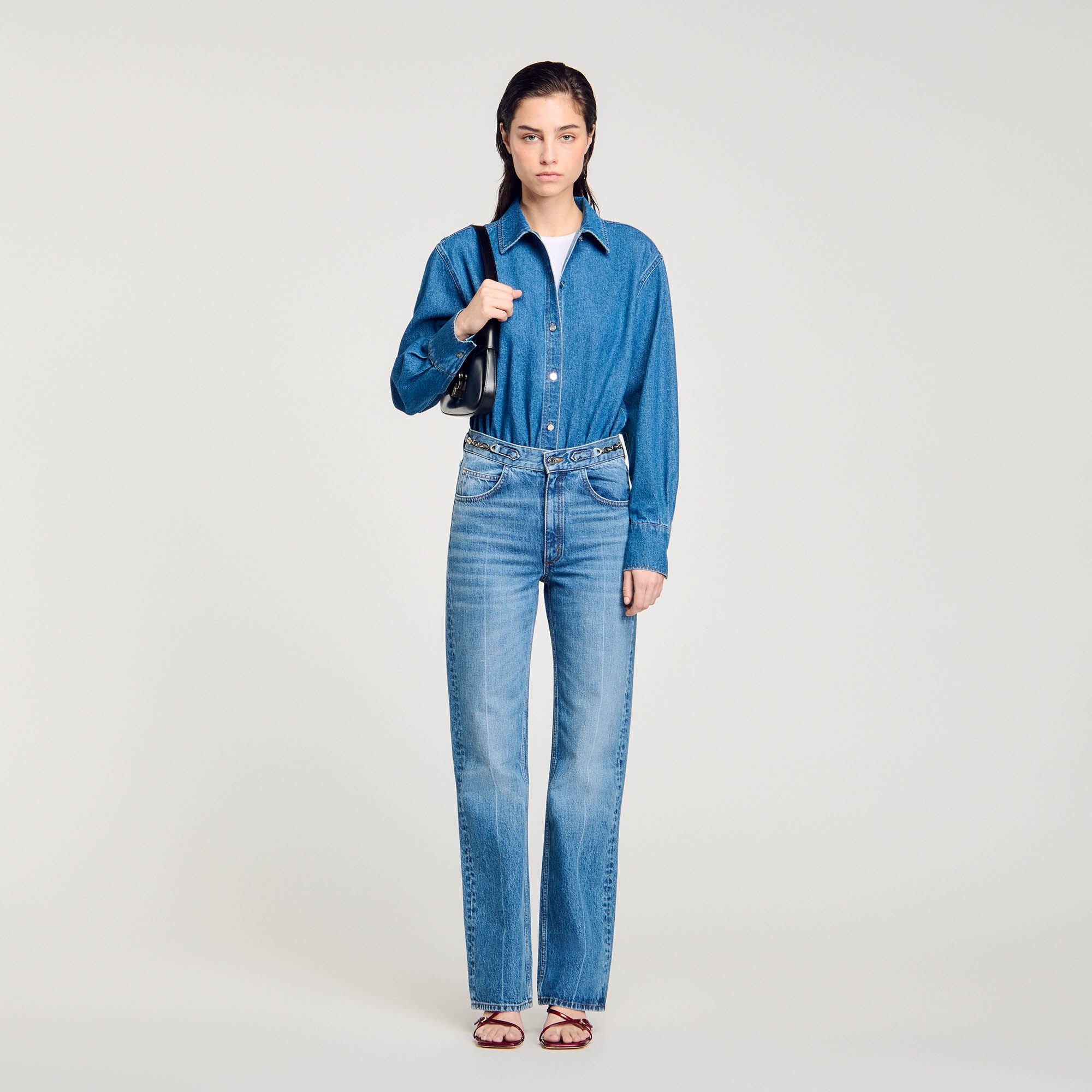 DENIM SHIRT BODYSUIT - 2
