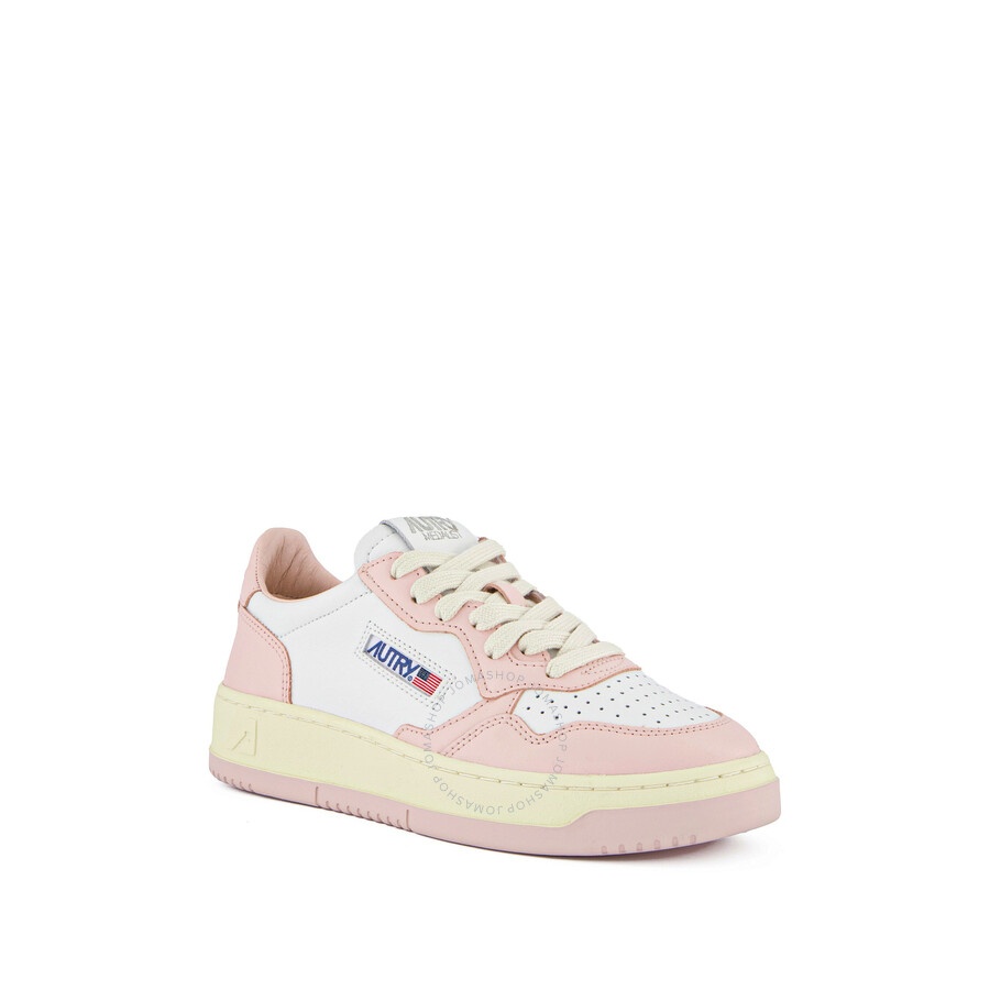 Autry Ladies Leat / Leat Wht / Powder Medalist Low Top Trainers - 2
