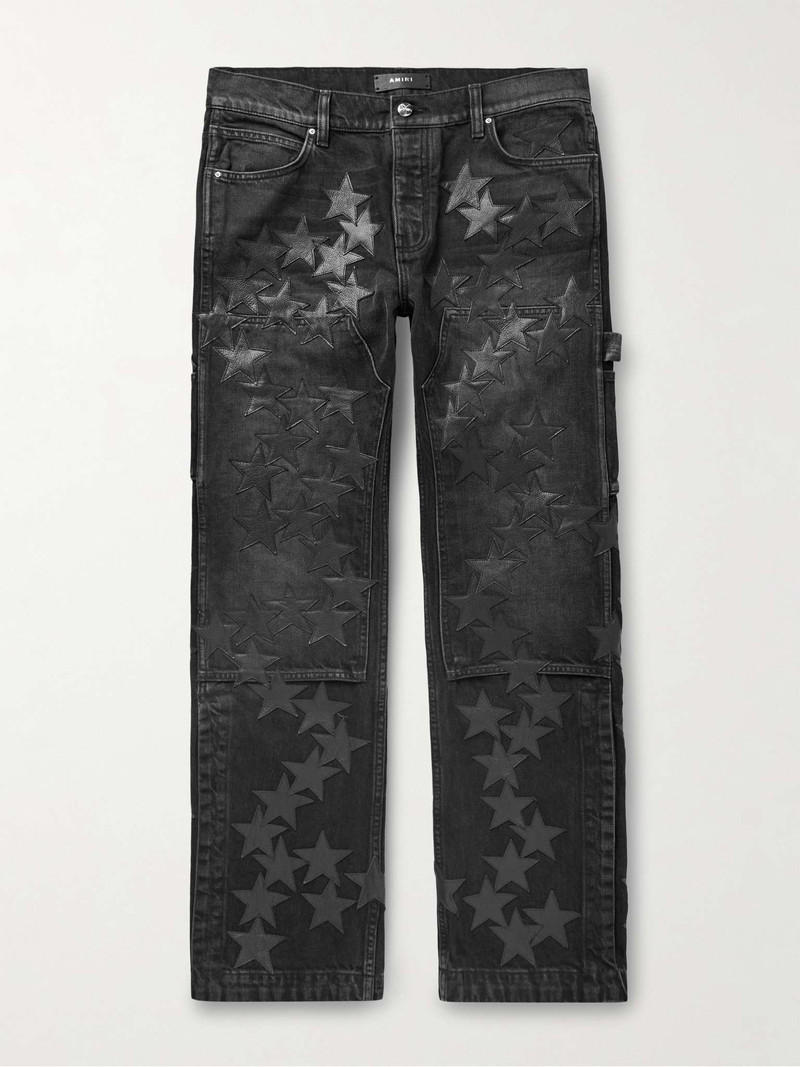 + Chemist Carpenter Straight-Leg Leather-Appliquéd Jeans 1