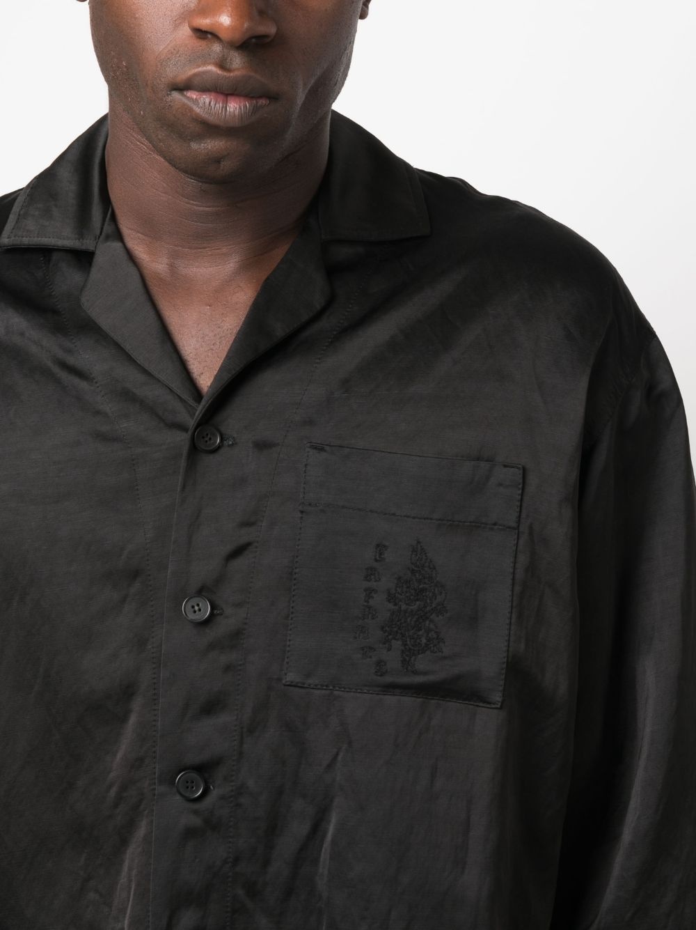 logo-embroidered long-sleeve shirt - 5