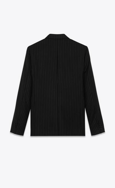 SAINT LAURENT flannel jacket in rive gauche stripes wool flannel outlook