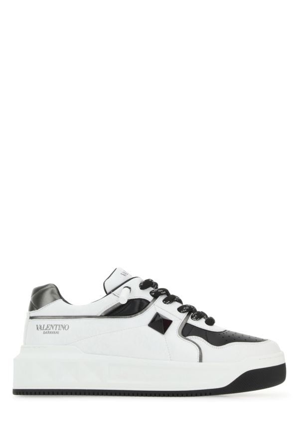 Valentino Garavani Man Two-Tone Nappa Leather One Stud Sneakers - 1