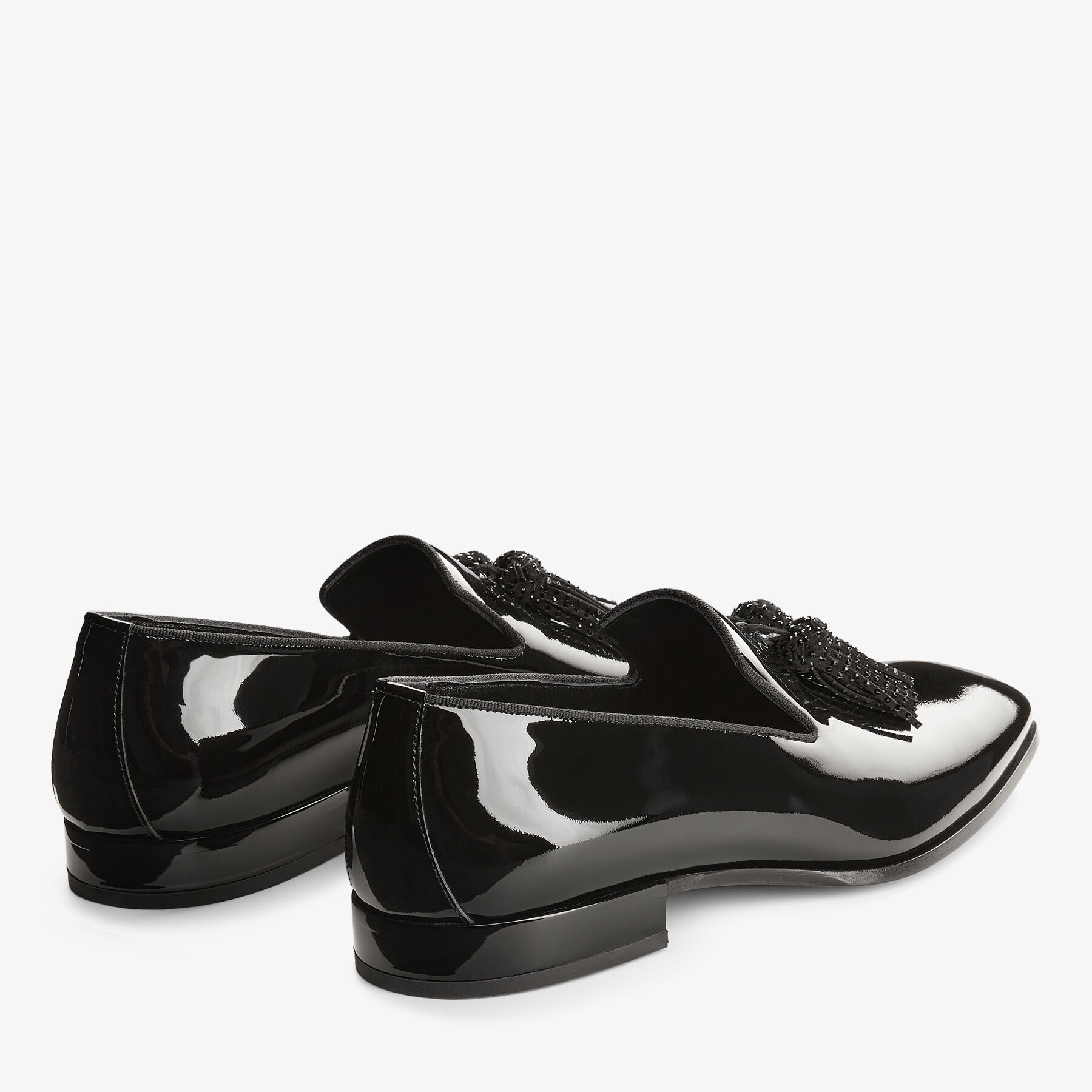 Foxley/M
Black Patent Slip-On Shoes with Crystal Tassels - 5