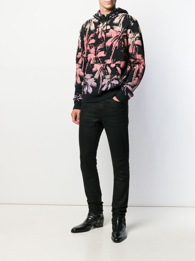 SAINT LAURENT palm tree print hoodie outlook