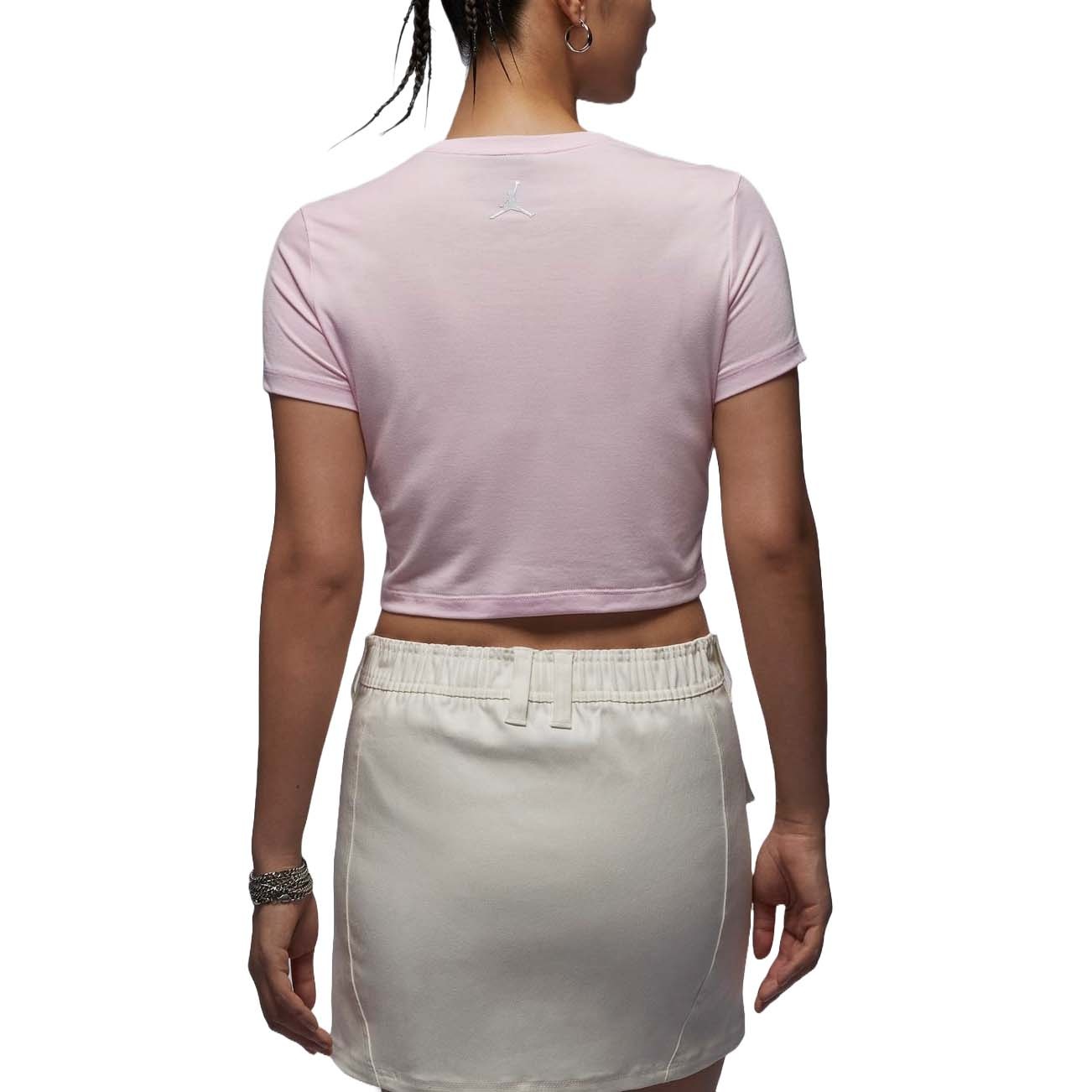 (WMNS) Air Jordan Graphic Slim Fit T-Shirt Asia Sizing 'Light Pink' HM4903-663 - 2