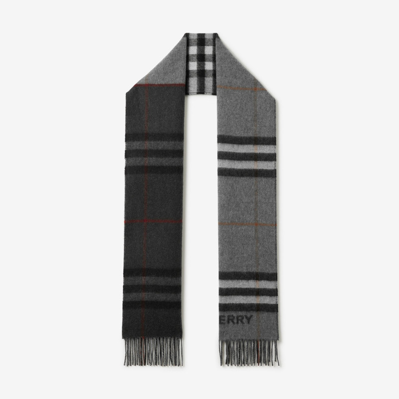 Contrast Check Cashmere Scarf 1