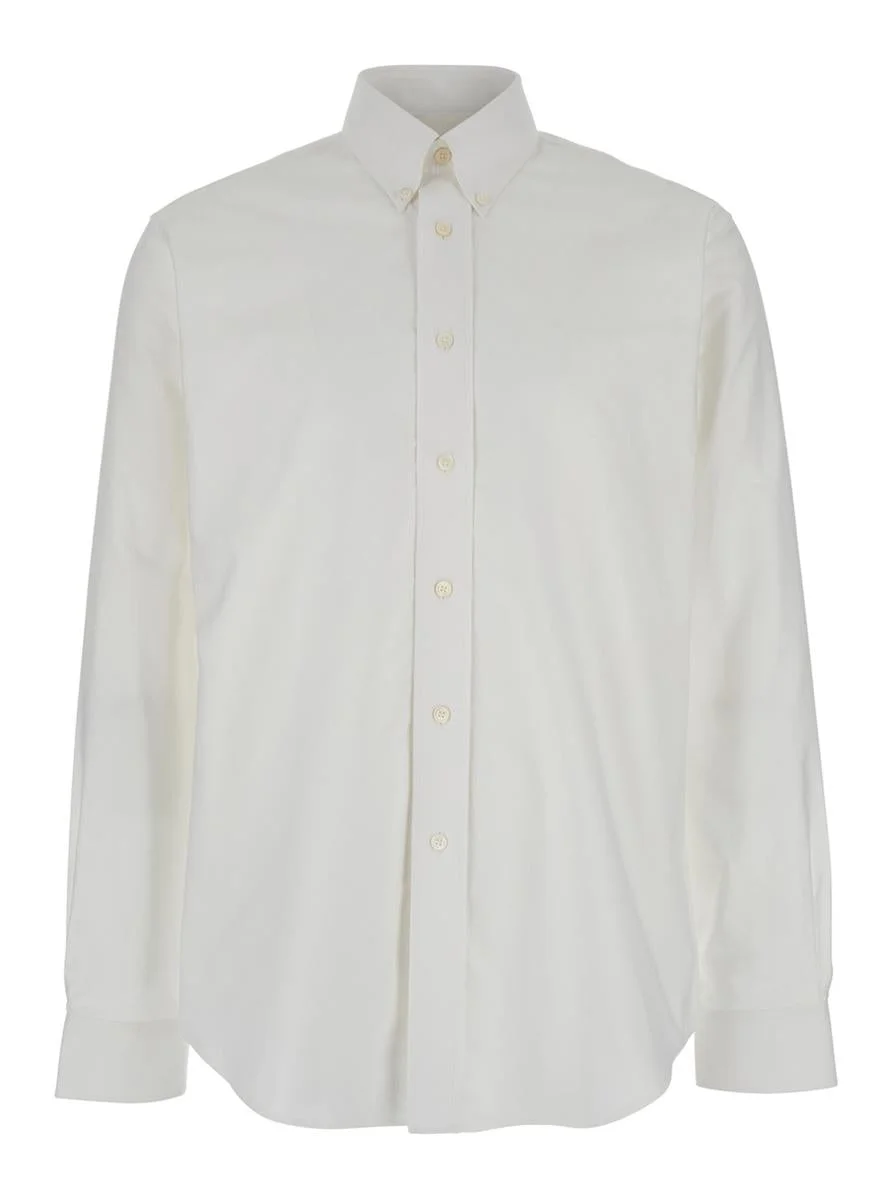 Givenchy White Shirt With Logo Embroidered On The Front In Cotton Man - 1