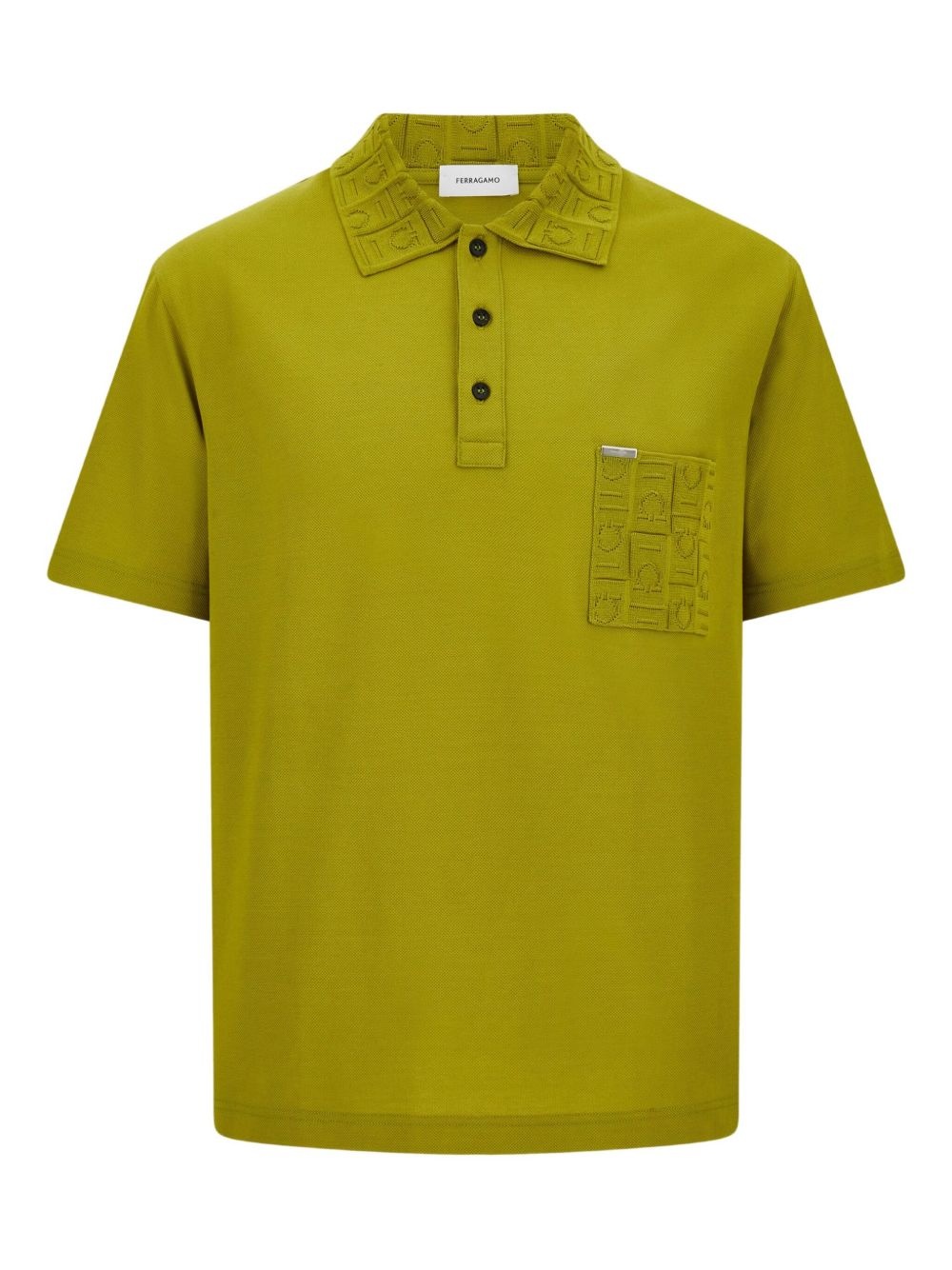 Gancini-jacquard polo shirt - 1