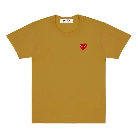 (WMNS) COMME des GARCONS PLAY Heart Logo Tee 'Mustard' AZ-T211-051-5 - 1