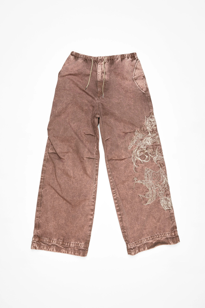 Trousers embroidered - Old pink/rust orange 5
