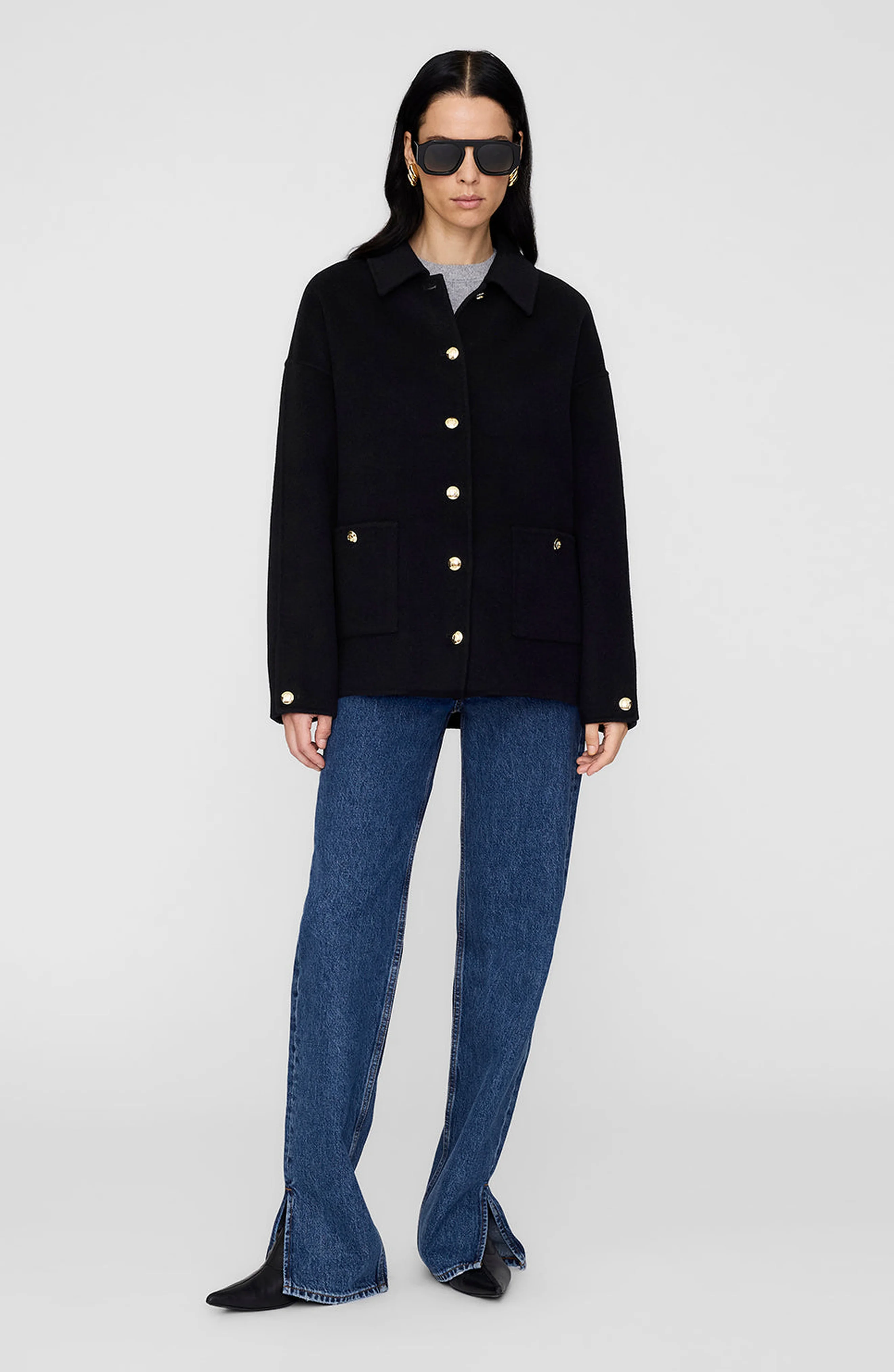 ANINE BING Luca Cashmere Blend Jacket in Black at Nordstrom - 1
