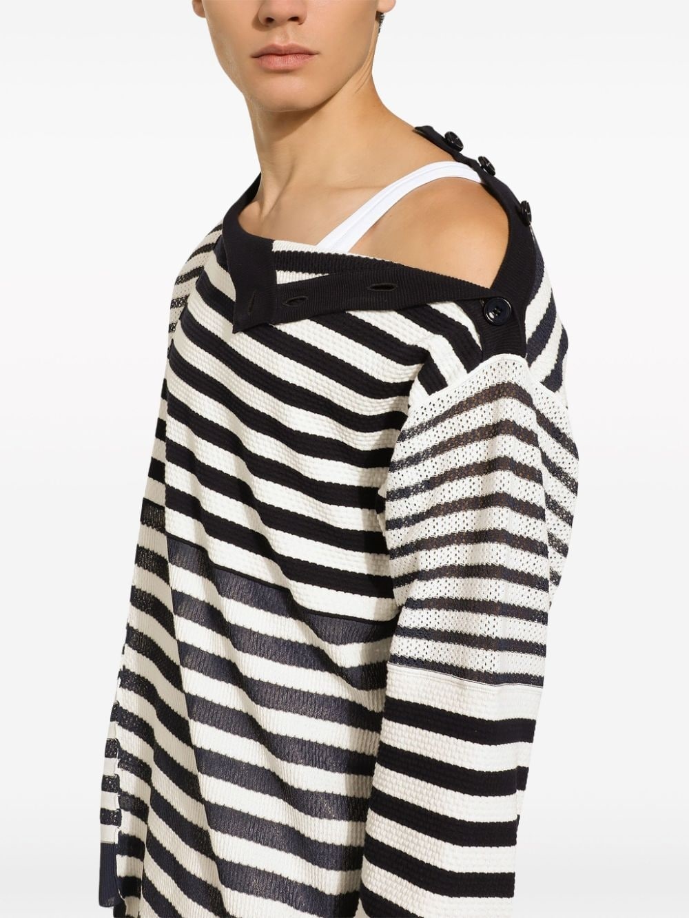 asymmetric striped jumper - 6