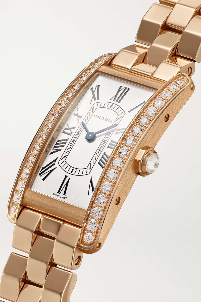 Tank Américaine 35.4mm small 18-karat rose gold diamond watch 3