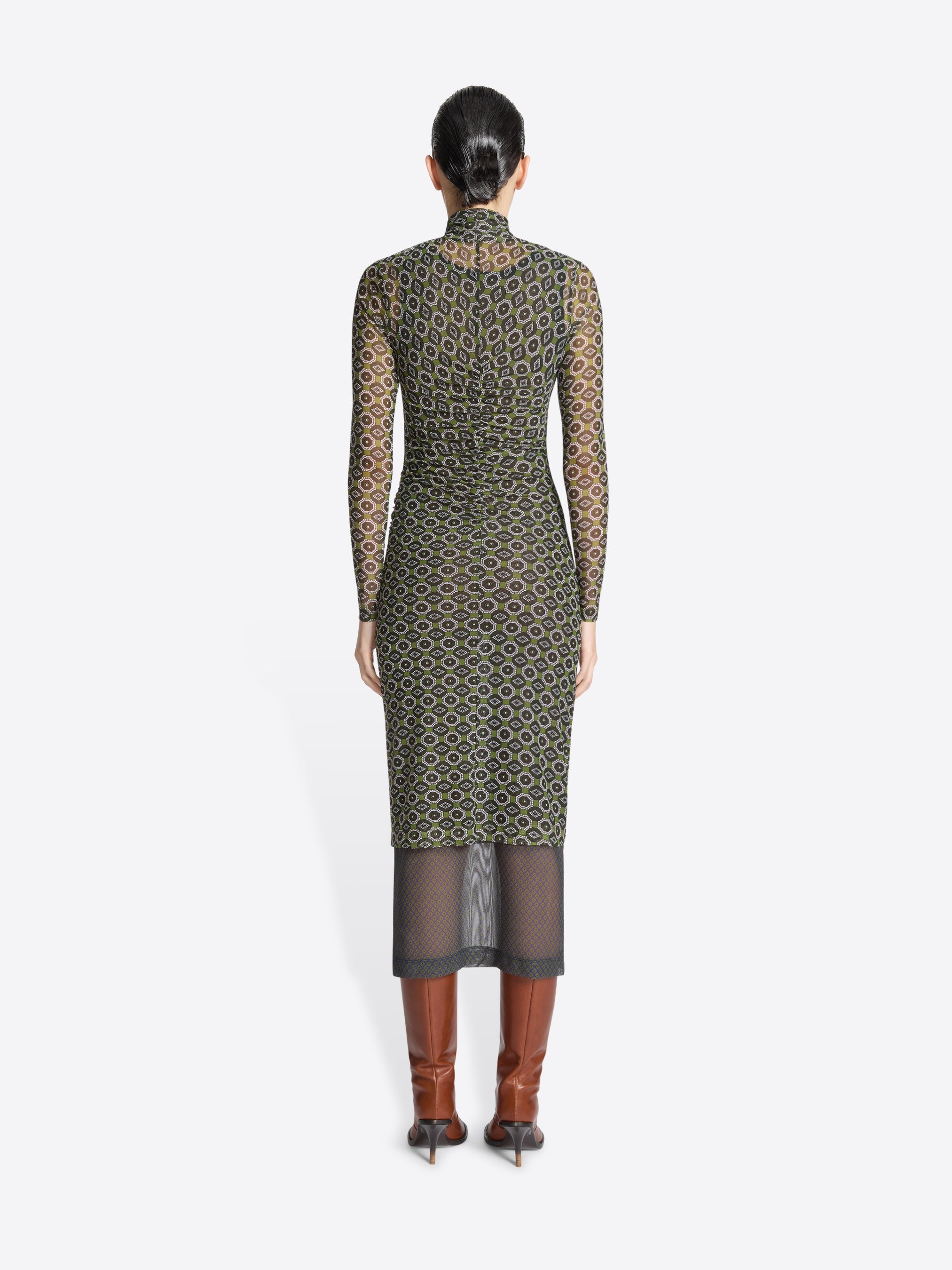 PRINTED MESH DRESS - 4