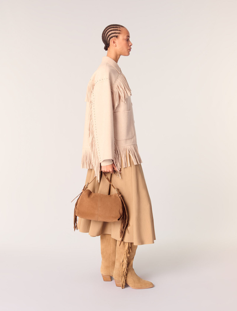 Double-breasted fringed coat 3