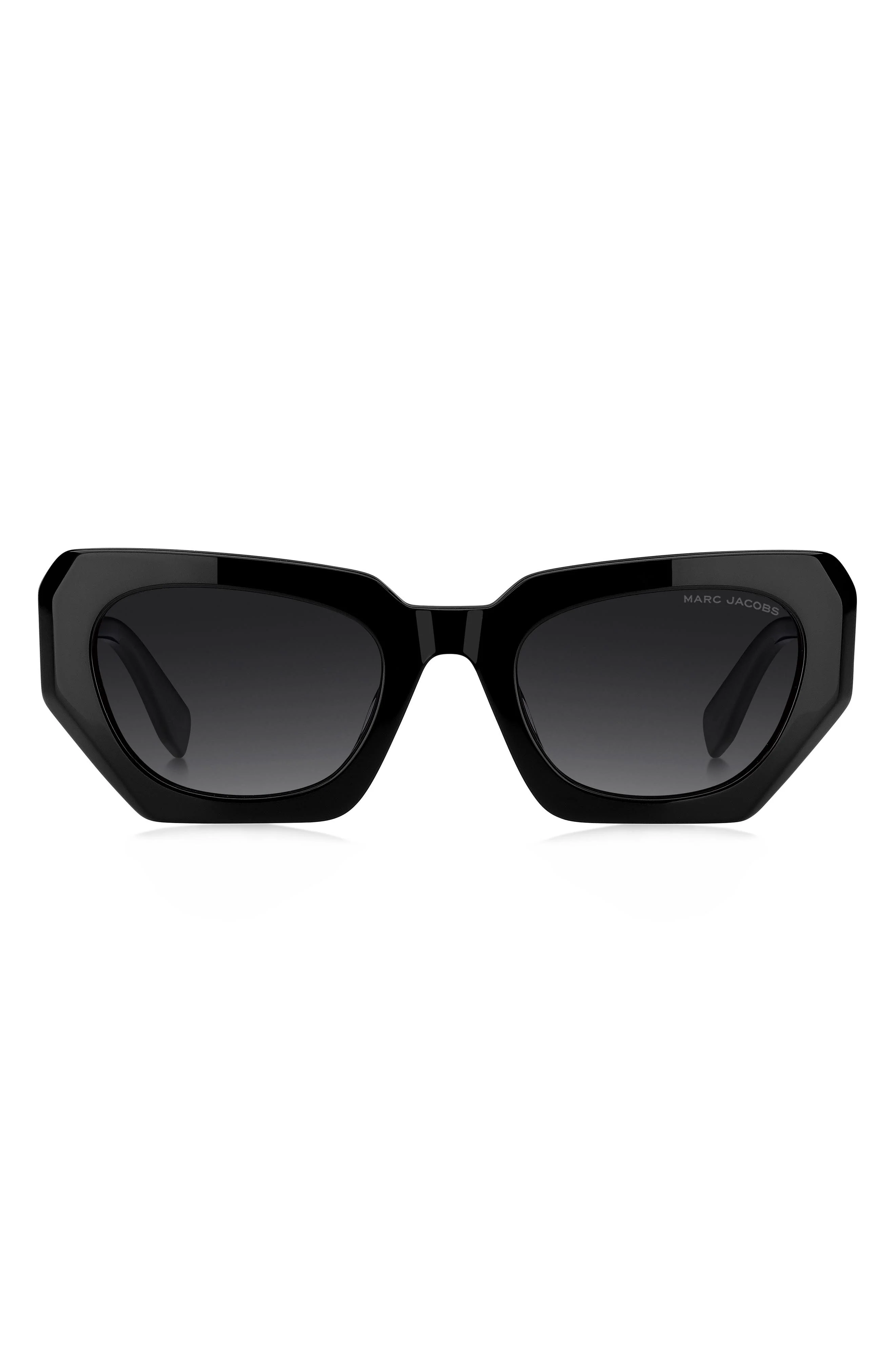 Marc Jacobs 52mm Rectangular Geometric Sunglasses in Black at Nordstrom - 1