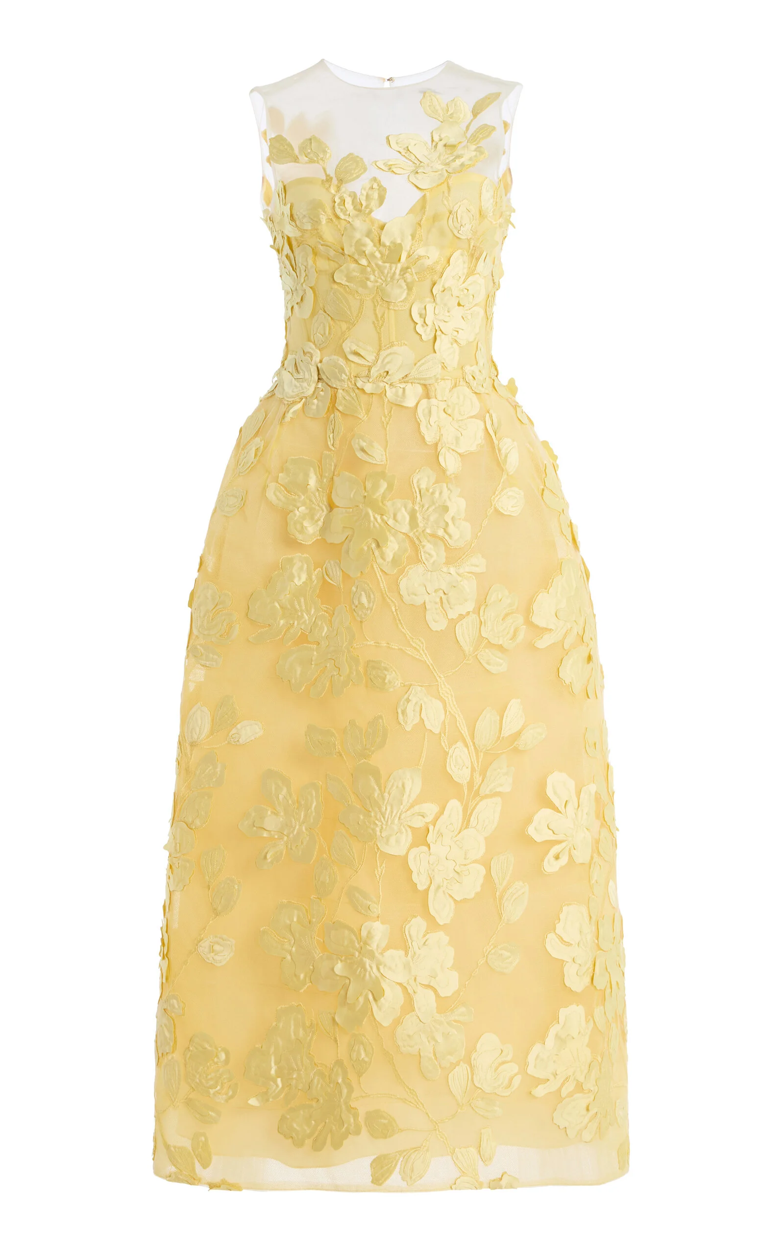 Floral Embroidered Dress yellow - 1