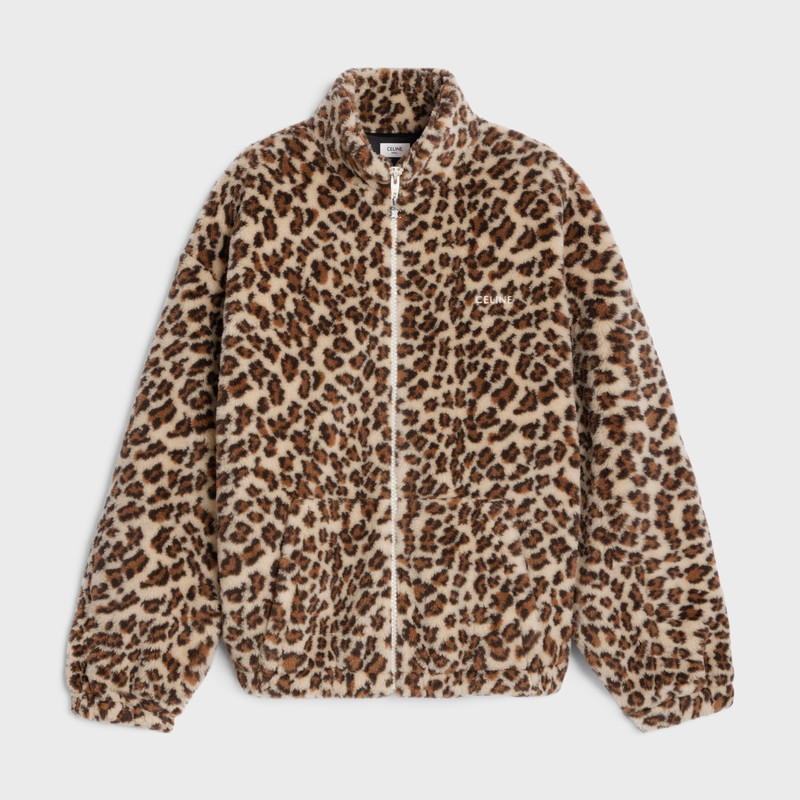 celine jacket in leopard-print fleece - 1